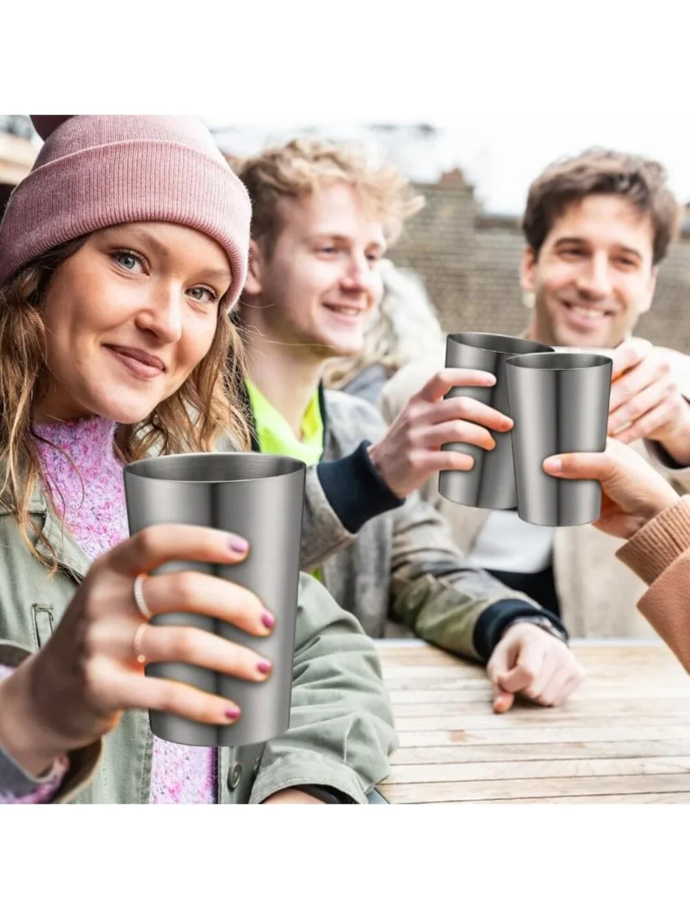 12 Pack Insulated Stainless Steel Cups - 12oz Double Wall Stackable Tumblers for